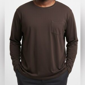 MUTUAL WEAVE Big And Tall Long Sleeve 4XL Chocolate Cherry